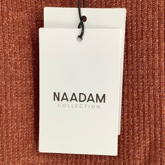 NEW! NAADAM Size Small Ribbed Reversible Twist Dress $325 msrp Brick Red J6-5 - Picture 9 of 11